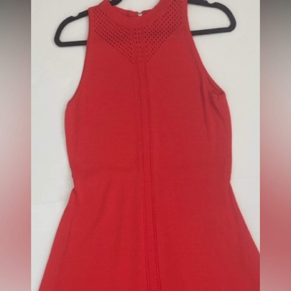 NWOT krimson klover halter racer back sleeveless sweaterdress, size L red/orange